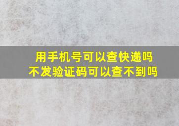 用手机号可以查快递吗不发验证码可以查不到吗