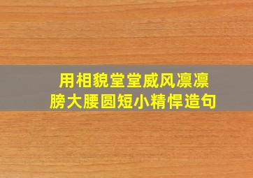 用相貌堂堂威风凛凛膀大腰圆短小精悍造句