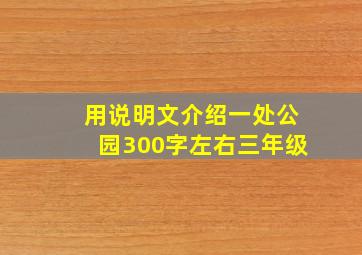 用说明文介绍一处公园300字左右三年级