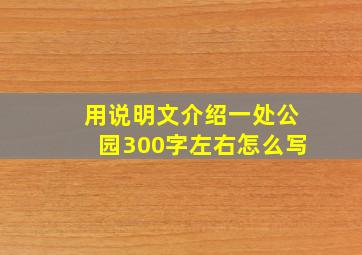 用说明文介绍一处公园300字左右怎么写