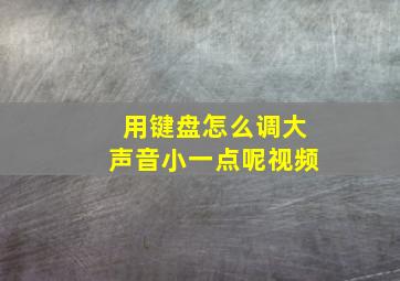 用键盘怎么调大声音小一点呢视频