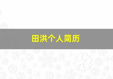 田洪个人简历