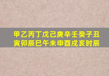 甲乙丙丁戊己庚辛壬癸子丑寅卯辰巳午未申酉戌亥时辰