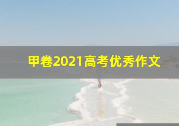 甲卷2021高考优秀作文