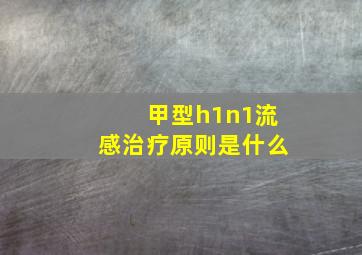 甲型h1n1流感治疗原则是什么