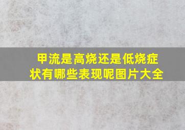 甲流是高烧还是低烧症状有哪些表现呢图片大全