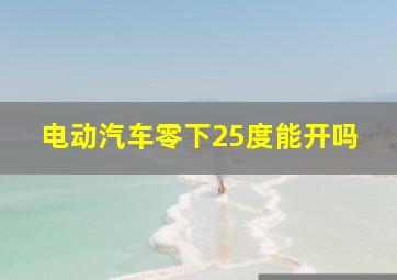 电动汽车零下25度能开吗