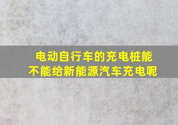 电动自行车的充电桩能不能给新能源汽车充电呢