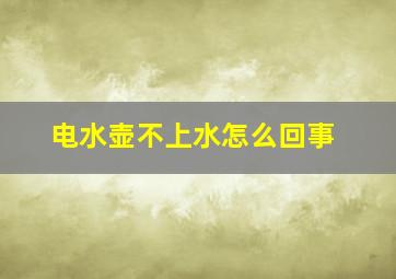 电水壶不上水怎么回事