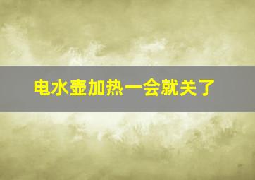 电水壶加热一会就关了