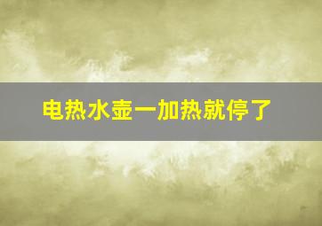 电热水壶一加热就停了