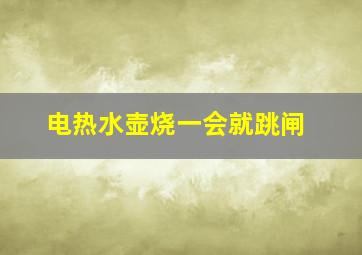 电热水壶烧一会就跳闸