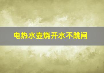 电热水壶烧开水不跳闸