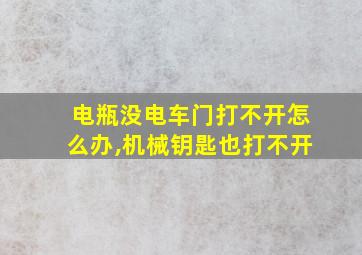 电瓶没电车门打不开怎么办,机械钥匙也打不开