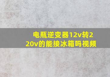 电瓶逆变器12v转220v的能接冰箱吗视频