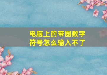 电脑上的带圈数字符号怎么输入不了