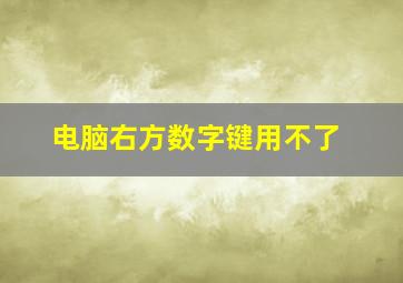 电脑右方数字键用不了