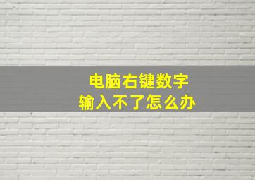 电脑右键数字输入不了怎么办