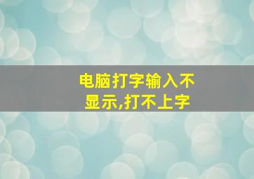 电脑打字输入不显示,打不上字