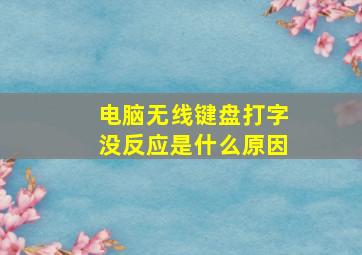 电脑无线键盘打字没反应是什么原因