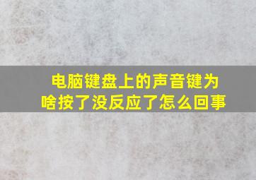 电脑键盘上的声音键为啥按了没反应了怎么回事