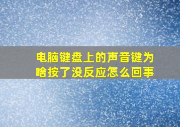 电脑键盘上的声音键为啥按了没反应怎么回事