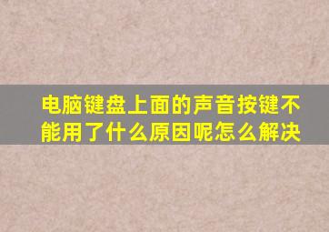 电脑键盘上面的声音按键不能用了什么原因呢怎么解决