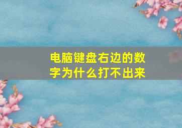 电脑键盘右边的数字为什么打不出来