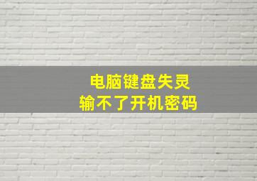 电脑键盘失灵输不了开机密码