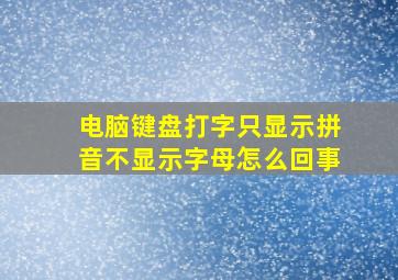 电脑键盘打字只显示拼音不显示字母怎么回事