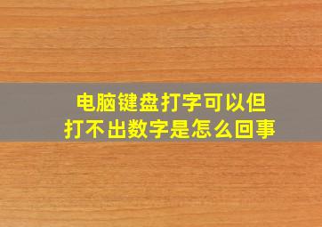 电脑键盘打字可以但打不出数字是怎么回事