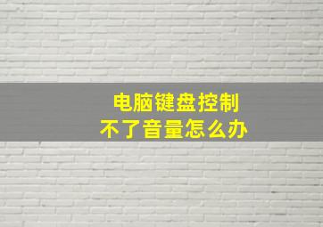 电脑键盘控制不了音量怎么办