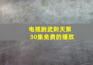 电视剧武则天第30集免费的播放