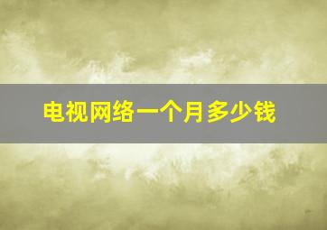 电视网络一个月多少钱