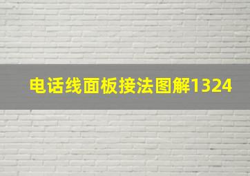 电话线面板接法图解1324