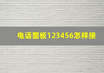 电话面板123456怎样接