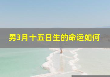 男3月十五日生的命运如何