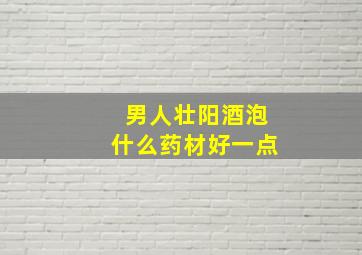 男人壮阳酒泡什么药材好一点