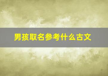 男孩取名参考什么古文