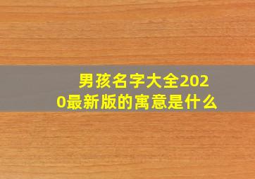 男孩名字大全2020最新版的寓意是什么