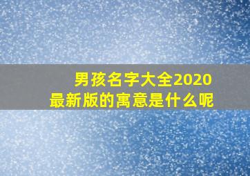 男孩名字大全2020最新版的寓意是什么呢