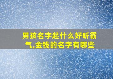 男孩名字起什么好听霸气,金钱的名字有哪些