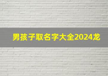 男孩子取名字大全2024龙