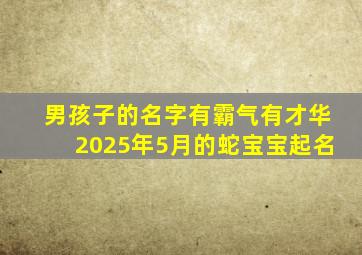 男孩子的名字有霸气有才华2025年5月的蛇宝宝起名