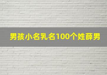 男孩小名乳名100个姓薛男