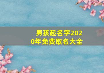 男孩起名字2020年免费取名大全