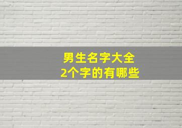 男生名字大全2个字的有哪些