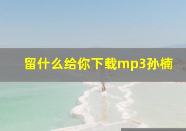 留什么给你下载mp3孙楠