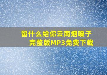 留什么给你云南烟嗓子完整版MP3免费下载