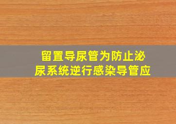 留置导尿管为防止泌尿系统逆行感染导管应